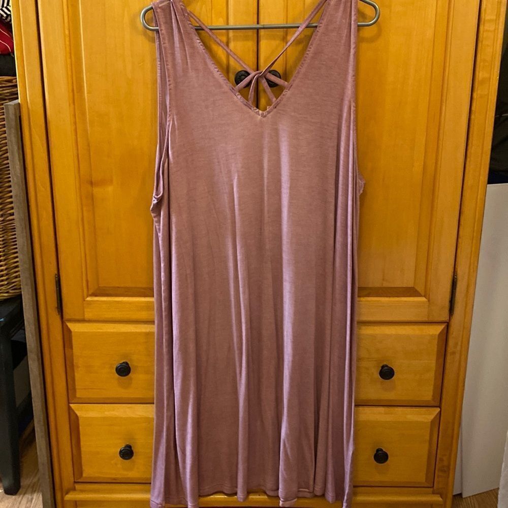 Rose water color swing sleeveless dress